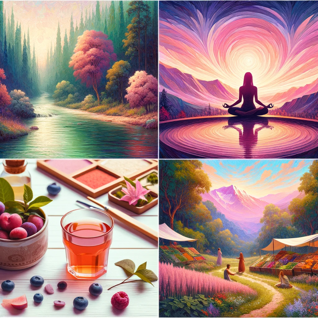 Импрессионистский портрет с практикующим йогой, воплощающий голодание и уход за кожей