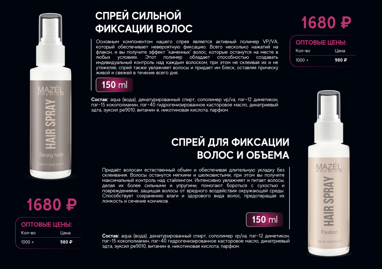 Спрей для надежной фиксации прически на весь день